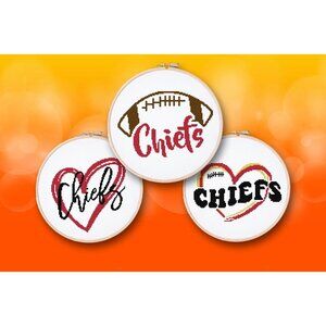 Kansas City Chiefs Football Counted Cross Stitch Patterns Set of‎ 3